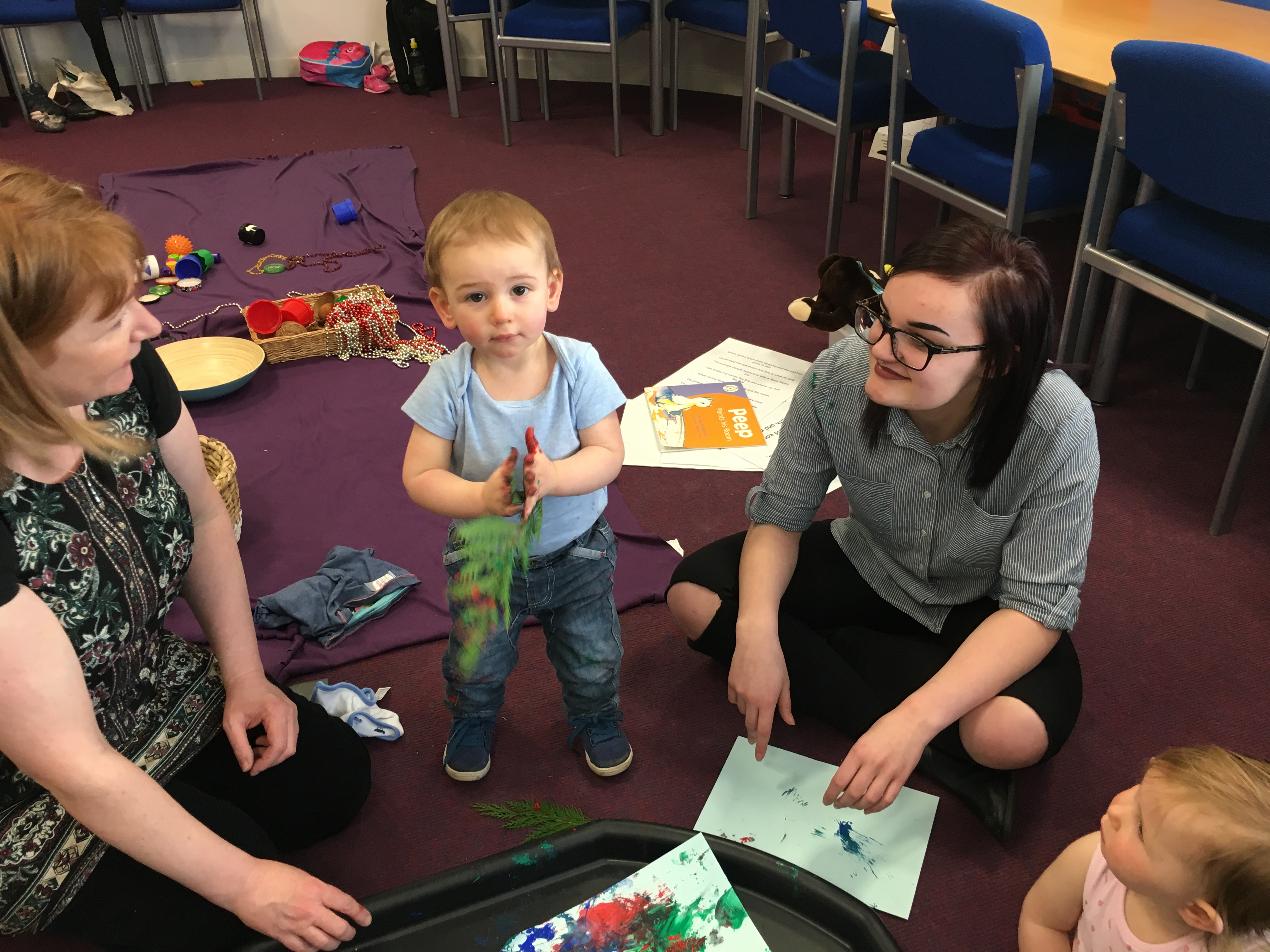 Pupil and child play together