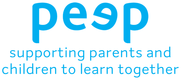 peep logo (strap below 2 lines) peep logo (strapline below - supporting parents and children to learn together)