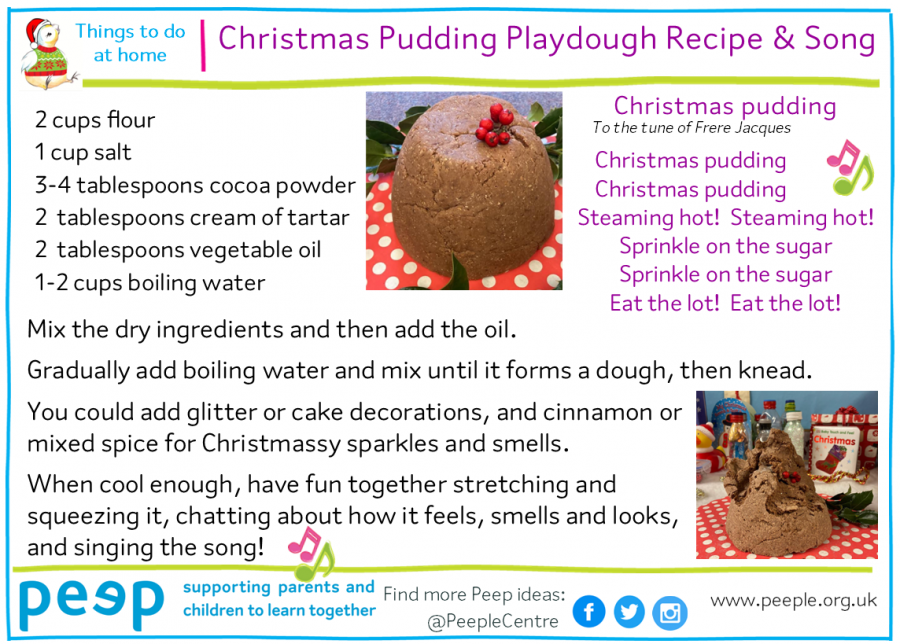 TDAH - Christmas Pud playdough recipe and song
